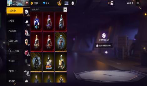highlights rare skins, bundles, high-level passes (Elite Pass), lots of diamonds, and overall account