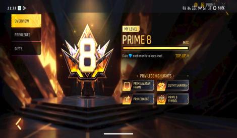 🥳🥳Sale=FF Prime 8 ID+lvl 7 guild