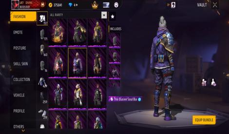 Free fire max account with old collection