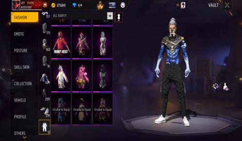 Free fire max account with old collection