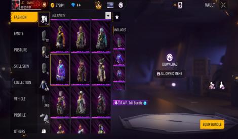 Free fire max account with old collection
