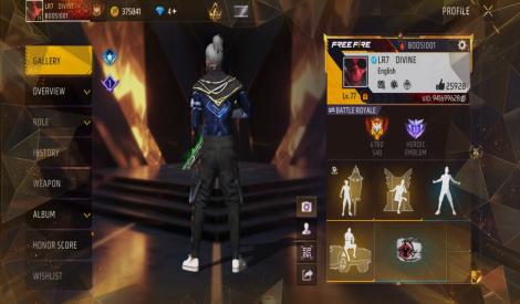 Free fire max account with old collection