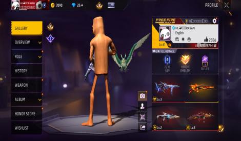 Free Fire MAX Lv61 Heroic Account | 2500+ Likes | 19+ Emotes | Evo Items | Premium Bundles